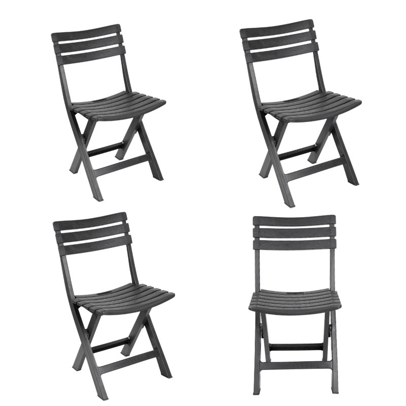 Foldable Outdoor Patio Dining Side Chair with Cushion