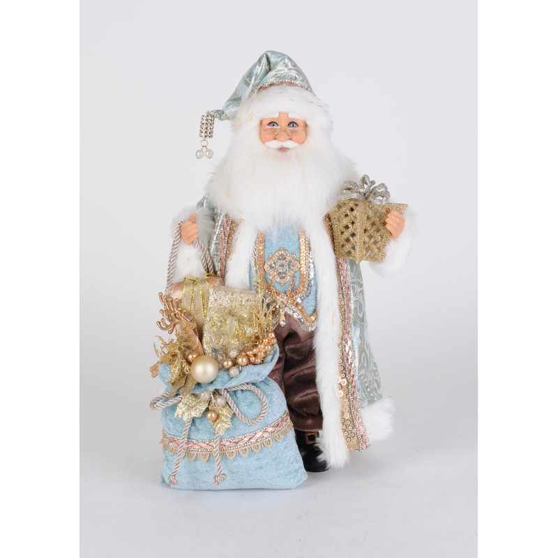 Lighted Blue Elegance Santa