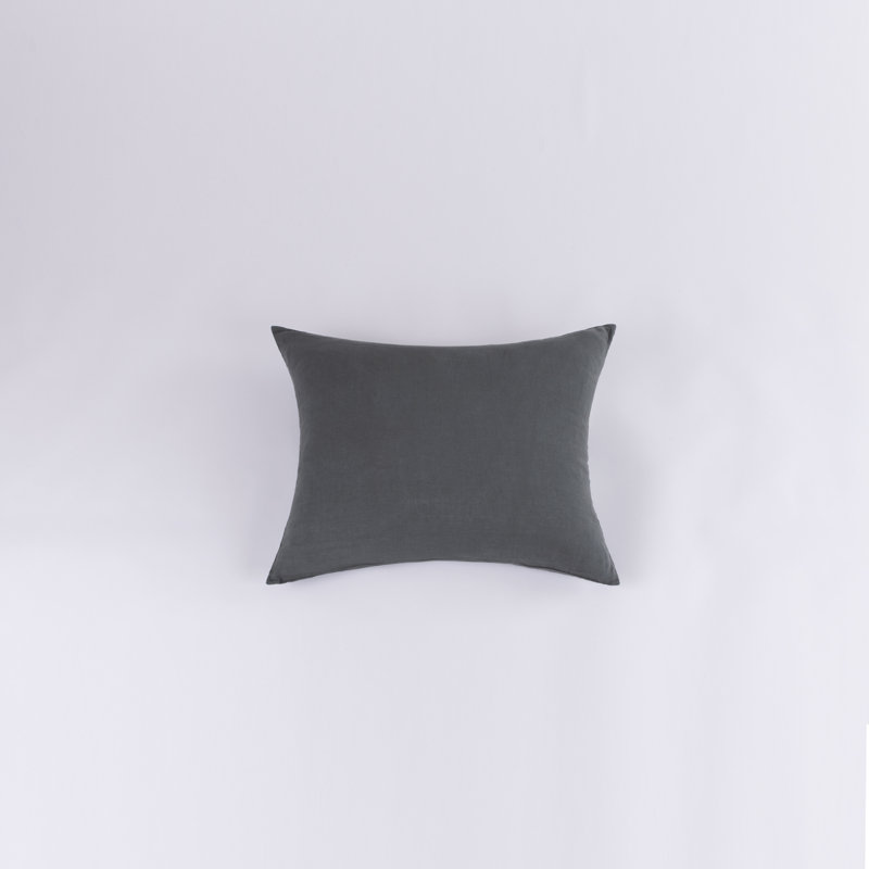 Darama Ash Grey Linen Sham, Standard, Camel