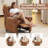 Pushback Recliner Chair With Massage And Heat, Breathable Leather-1412861109