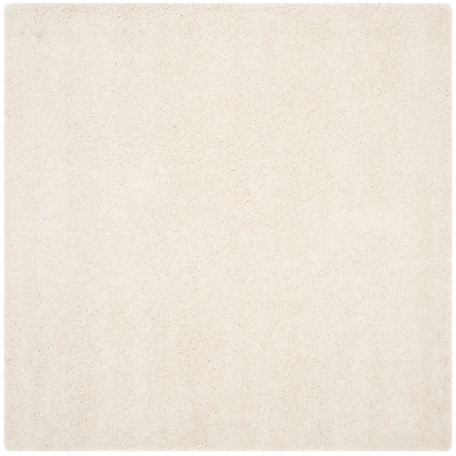 Ivory Shag Rug, Square 4'