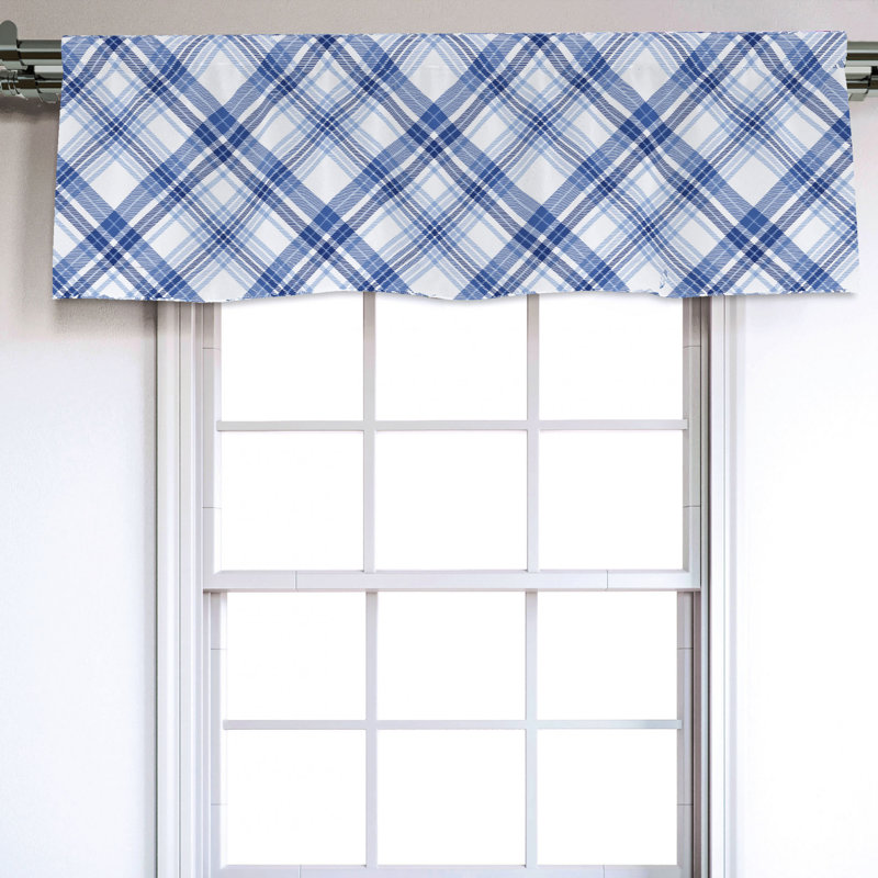 Sateen Plaid Ruffled Window Valance