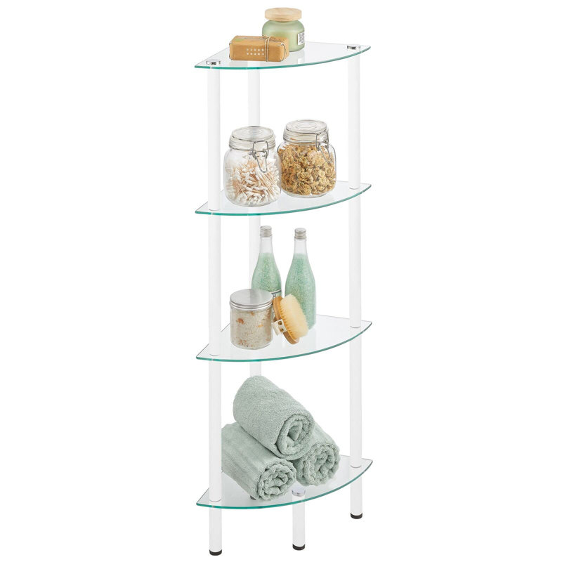 Anabelen 102.9cm H x 29.8cm W Stainless Steel Corner Bookcase