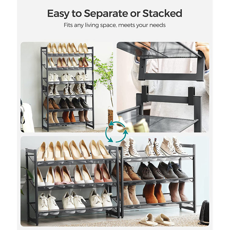 24 Pair Stackable Shoe Rack Rebrilliant