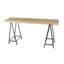 Console Yimar en bois brun avec supports en métal noir