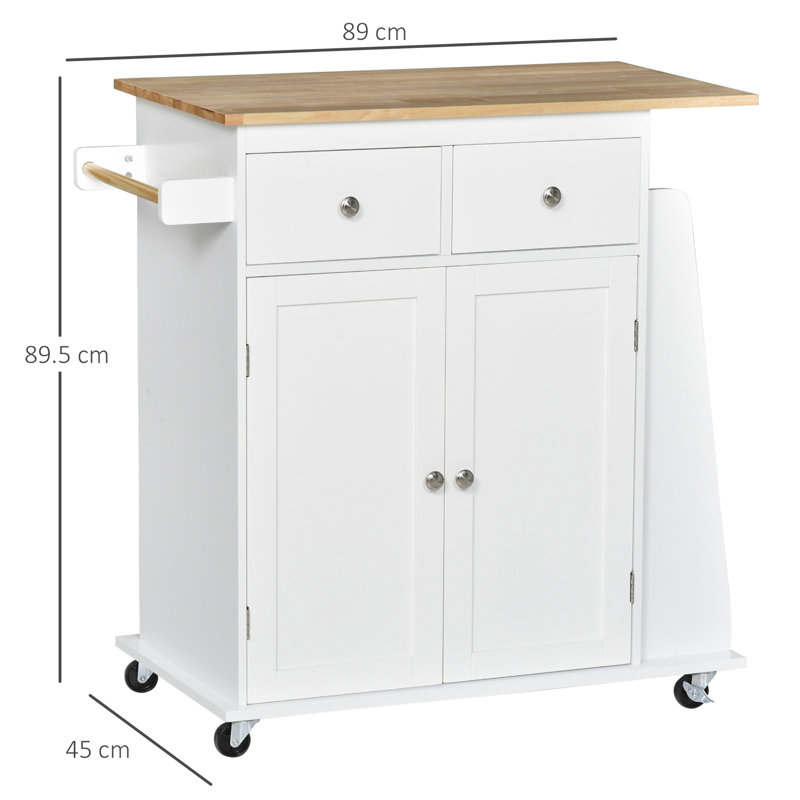 Solid Wood Top Kitchen Cart