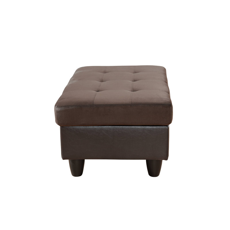 Jomeka Dark Brown Flannel L Shaped  Left Hand Facing Sectional Sofa, Left Hand Facing