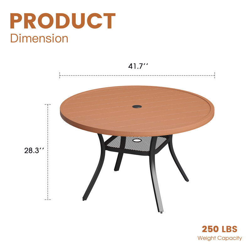 Table de salle à manger ronde, Brun