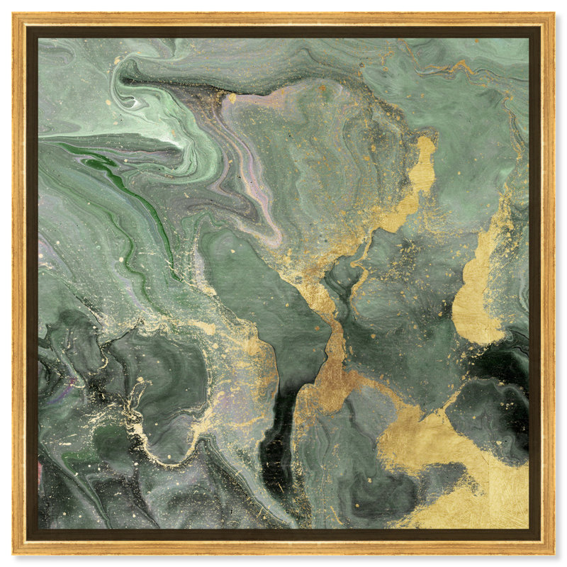 «Jade Cosmos», reproduction d'impression sur toile, Encadrement doré, H 30 po x l 30 po