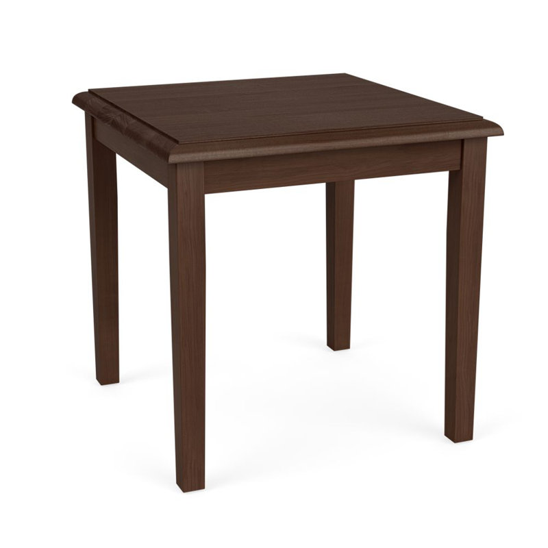 Lenox Wood Waiting Reception End Table Wood Frame Black Melamine Top, 20" H x 20" W x 20" D, Riftwood Walnut