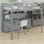 Lit mezzanine avec bureau, armoires, tiroirs et plateau de chevet, station de charge-1571928727