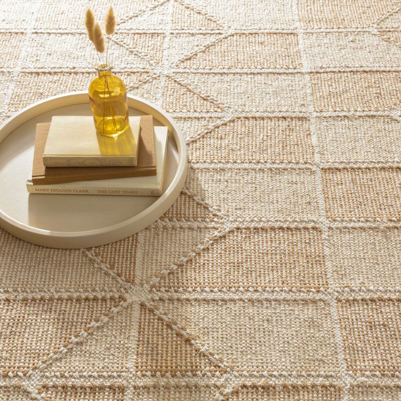 Ojai Wheat Hand Loom Knotted Cotton Rug, Rectangle 7'6" x 9'6"