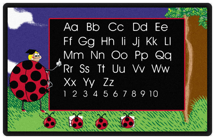 Educational Animal Lady Bug Area Rug, 9' x 6'