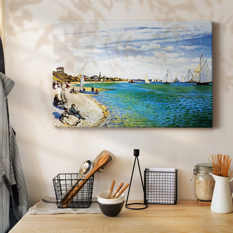 «Regatta at Saint Adresse» par Monet-Gallery, toile tendue, H 24 po x l 36 po