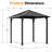 Rowan 8' X 8' Steel Outdoor Patio Hard Top Single Roof Gazebo With Privacy Curtains