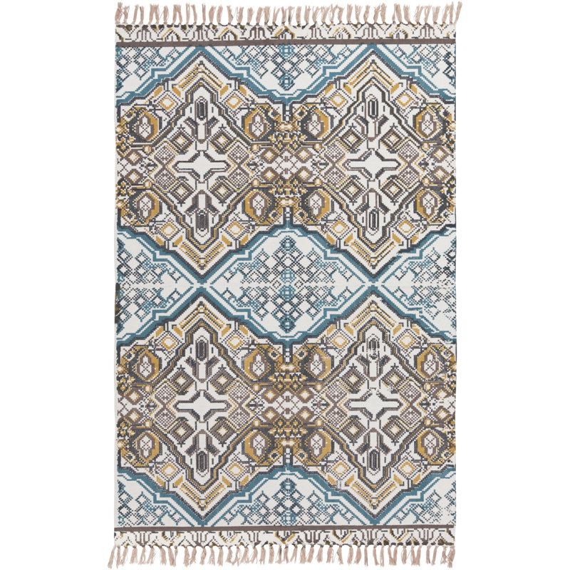 Cotton Ikat Indoor Rug, Rectangle 8' x 10'