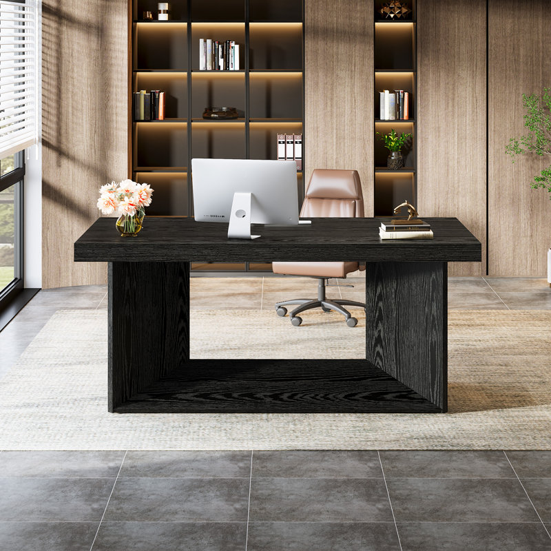 63'' Rectangle Computer Desk, Black