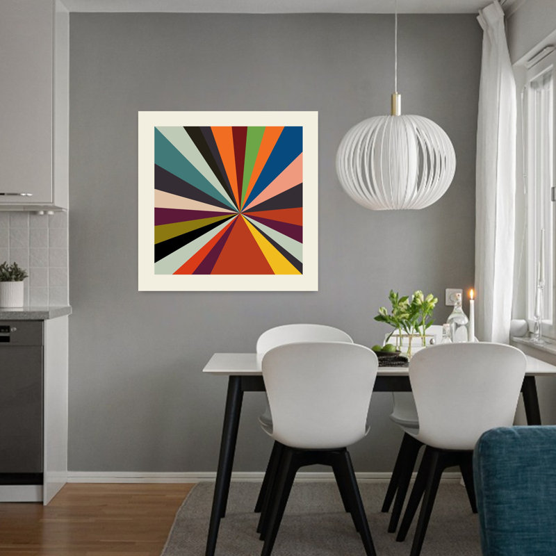 Art contemporain abstrait géométrique coloré, H 32 po x l 32 po