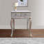 2 Drawer Mango Wood Console Table With Floral Carved Front, Brown And White