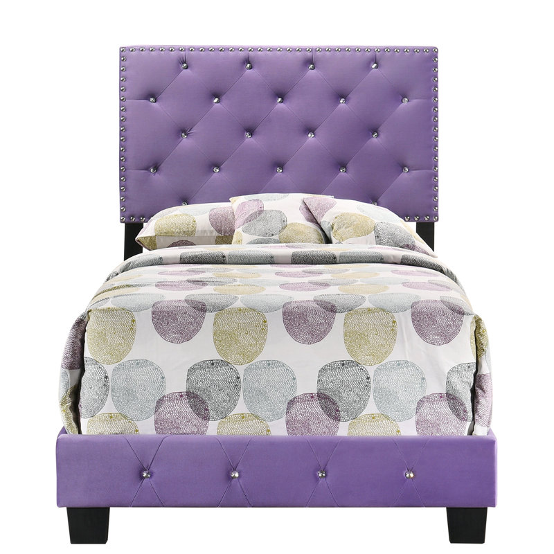 Lit simple mauve pour espaces élégants