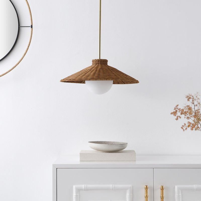 Luminaire suspendu en rotin 19,5 po Bunita