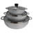Imusa 1.5, 2.5, And 5.2 Qt 3pc Basic Caldero Set With Glass Lid