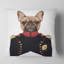 Bouledogue français en uniforme militaire - coussin imprimé animal-30745454-30745458
