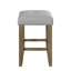 Tabouret à hauteur de comptoir Charnell en cuir synthétique gris et chêne (ensemble de 2)
