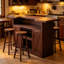 Table de bar ou armoire à vin H 41,35 po - brun antique