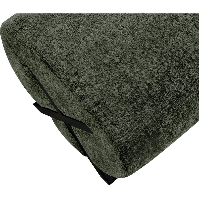 Repose-pieds Akira, Tissu de polyester vert, Noir