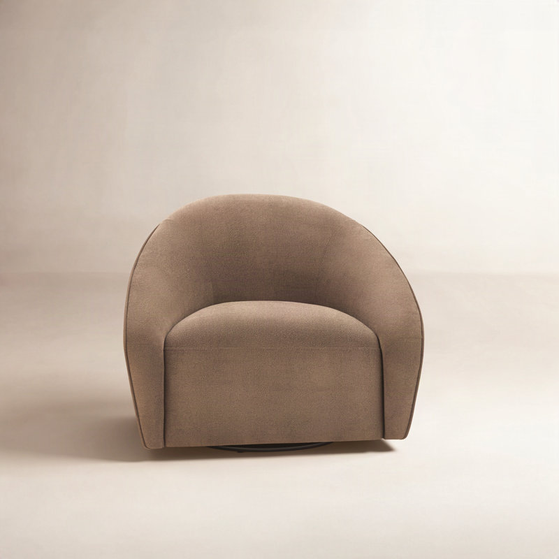 Miley Pine Swivel Accent Chair, Elite Saffron Tweed