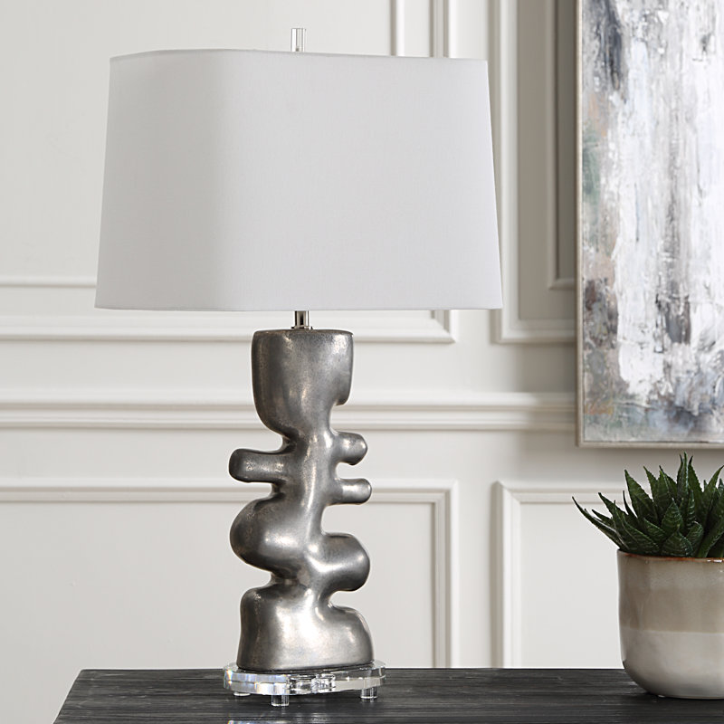 Lampe de table en nickel Sanaiah