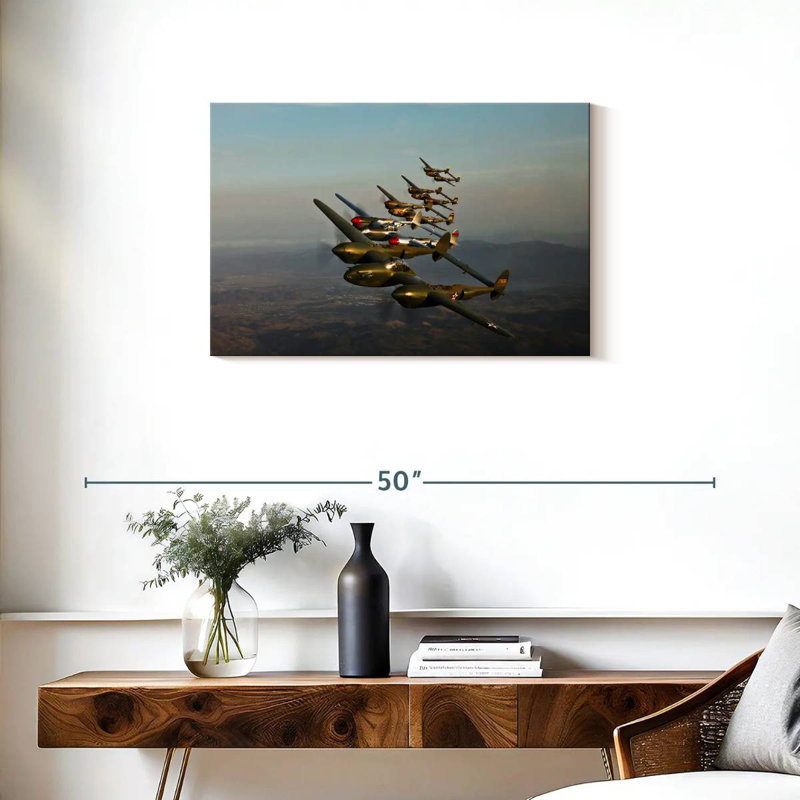 Mehar Lockheed P-38 Lightning Aircraft, 20'' H x 30'' W