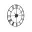Horloge murale, 61 cm (24 pouces), chiffres romains, silencieuse, à piles, style classique, ronde, noire.