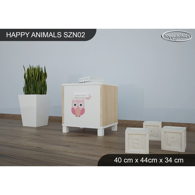 Nightstand, White/Oak
