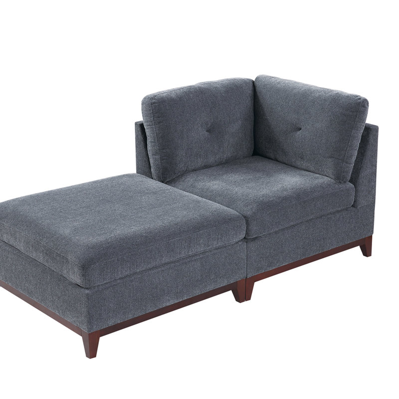 MODULAR SET - Chenille Fabric Sectional Sofa