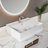 Sinber 24" x 17" x 6.3" White Rectangular Ceramic Above-Counter Bathroom Vessel Sink
