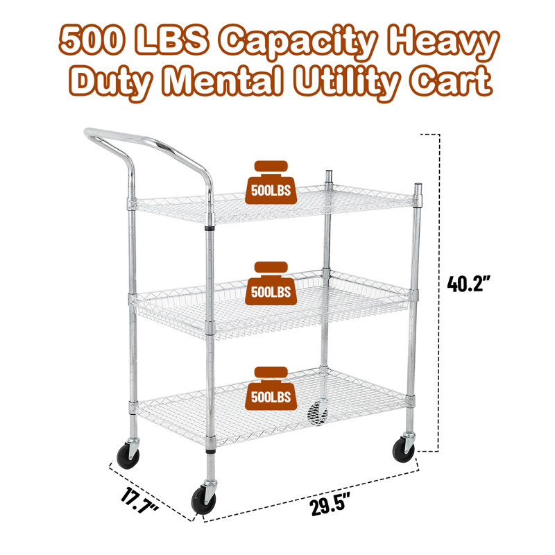 102.2cm H x 45cm W Utility Cart