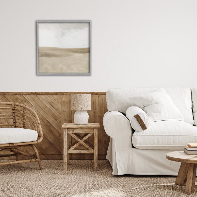 Giclée encadrée Smooth Neutral Hills, design par Dan Meneely, H 17 po x l 17 po, Estampe numérique Farmhouse