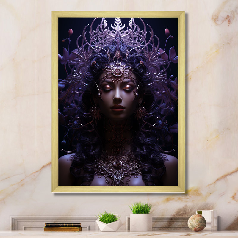 " Hinduism Ardhanarishvara Shiva Shakti ", Gold Single Picture Framed, 32" H x 24" W x 1" D