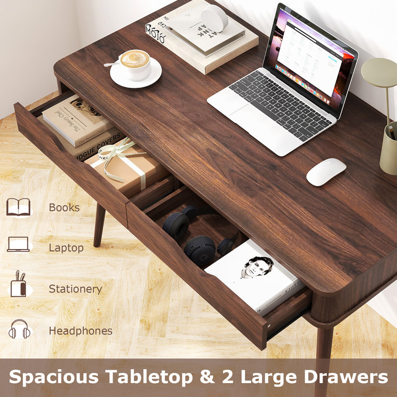 Habarugira Solid Wood Base Writing Desk