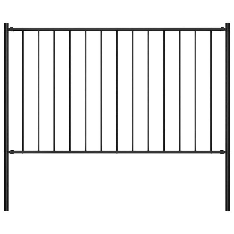 Khine Metal Fence Panels Included, 1.7m W x 1m H, Black