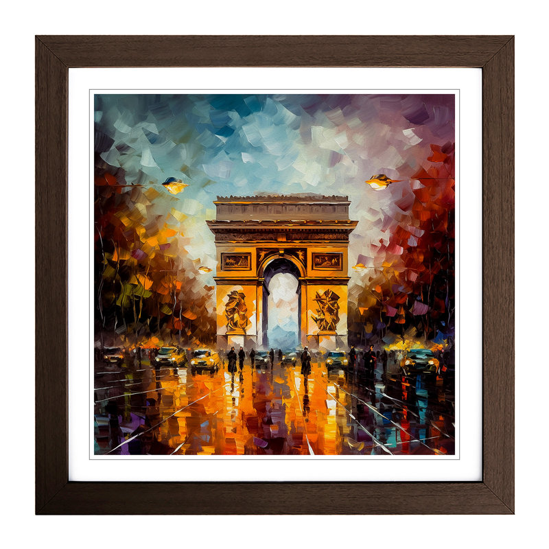 Single Picture Frame Print on Wood, Walnut