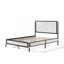 Lit plateforme double en métal noir classique pleine grandeur pour chambre à coucher de style moderne et neutre