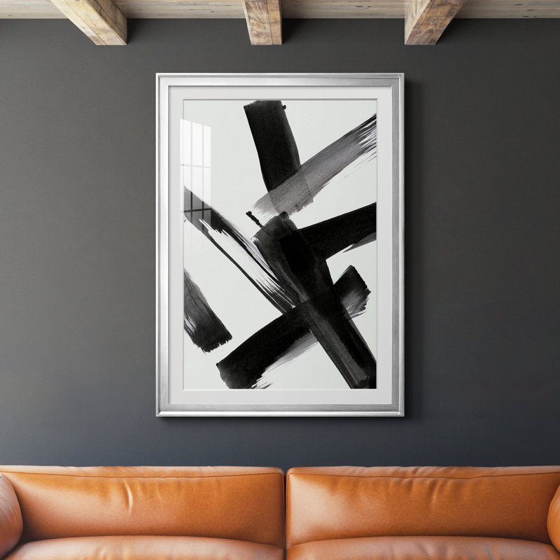 Black Magic II - peinture encadrée, Argent, H 26,5 po x l 36,5 po x P 1,5 po