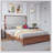 Bed Frame With Upholstered Headboard, Bed Frame With Charging Station And LED Lights, Wood Slats, Linen, No Box Spring Needed, Easy Assembly-756480348-756480350