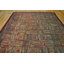 Colorful Geometric Log Cabin Squares Antique American Hooked Rug