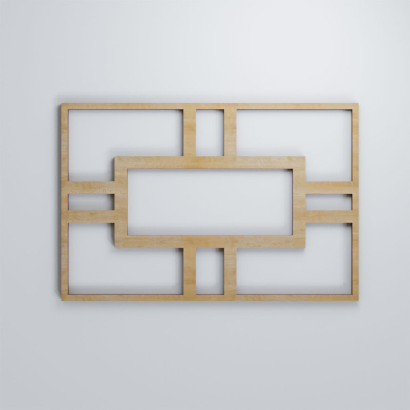 Hastings Decorative Fretwork Wood Wall Panels, Birch, 15 3/8"H x 10 1/4"W x 3/8"D