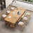 Brown Rectangular Solid Wood with 6 drawers desk-635235487