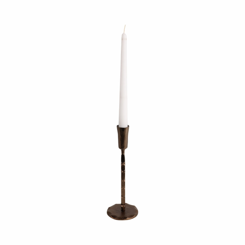 Twisted Taper Holder, Brown, 9" H x 3" W x 3" D